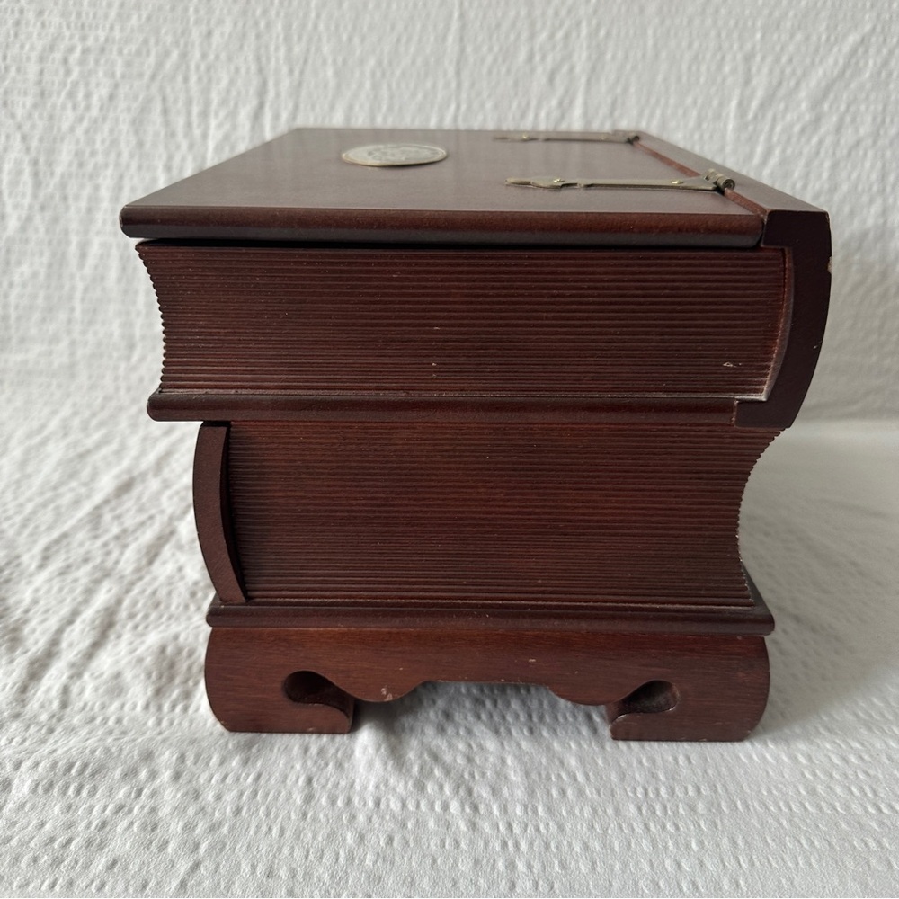 Vintage Stacked Books‎ Wooden Jewelry Box Velvet Lined Trinket Chest Drawers - Picture 5 of 9